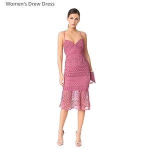 SALE Likely Drew Midi Lace Dress Mauve